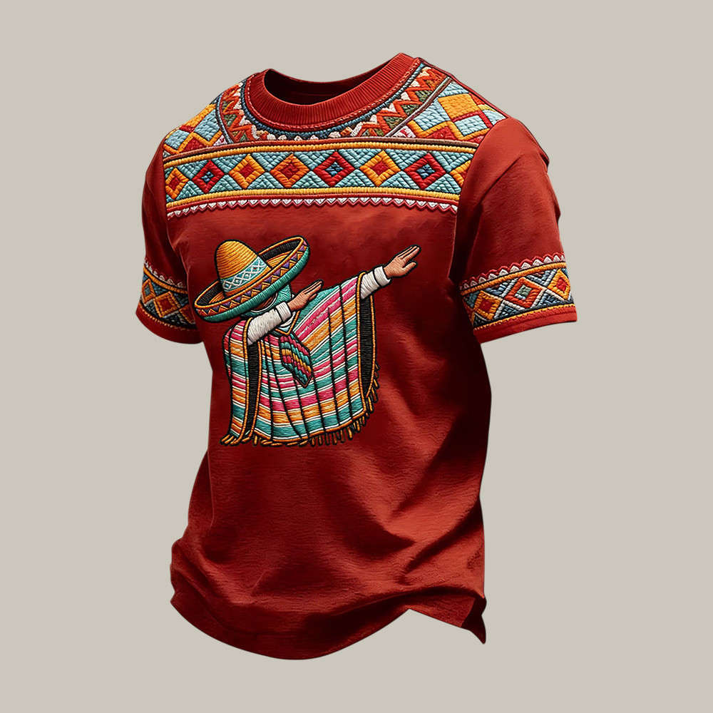 Mexican Boy Dabbing In Poncho Cinco T-Shirt Cinco De Mayo 2026 Merch Gift Idea For Boyfriend