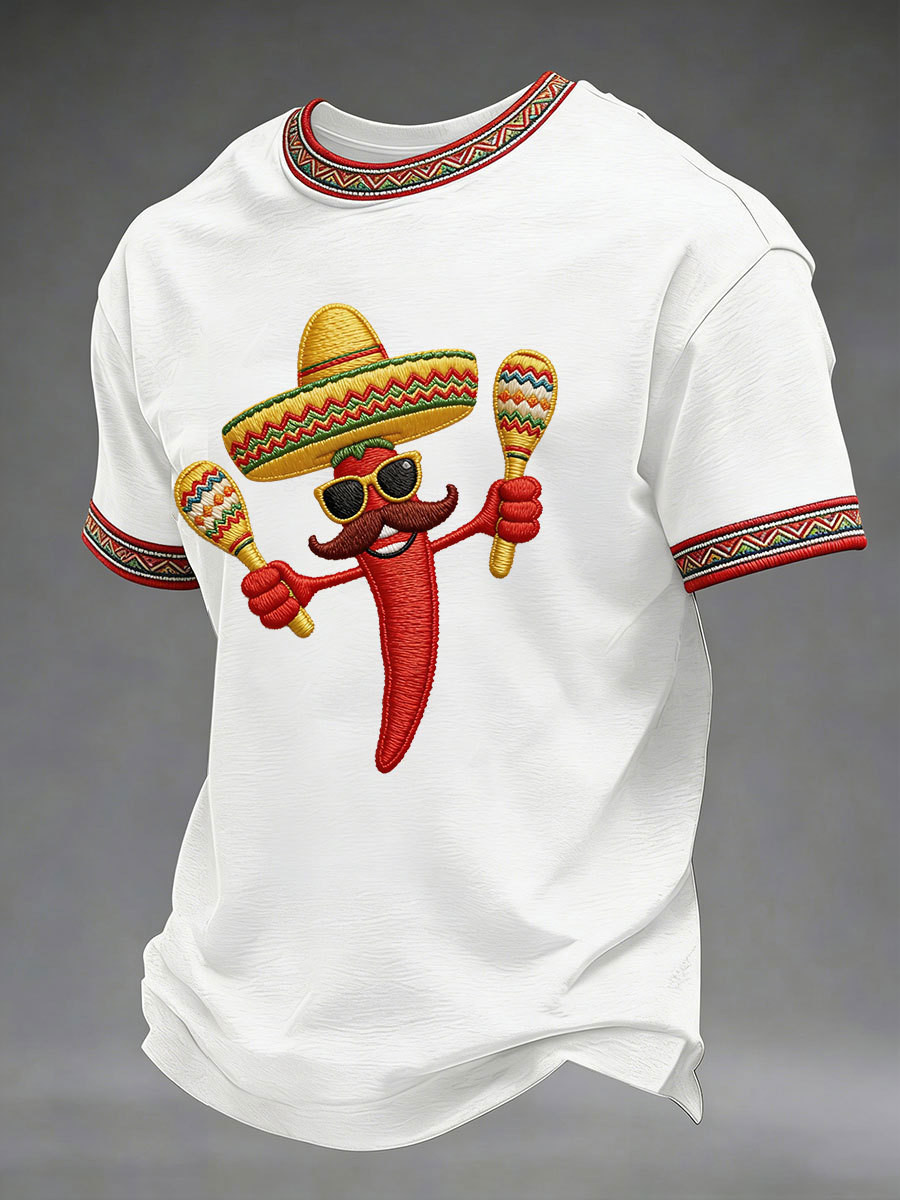 Mexican Chili Pepper T-Shirt Cinco De Mayo Fiesta Clothing Gift For Him