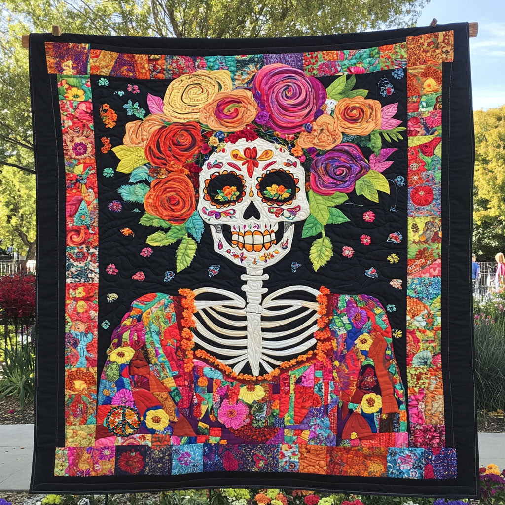 Mexican Dia De Los Muertos Quilt Blanket Couch Blanket Perfect Mother' Day Gifts