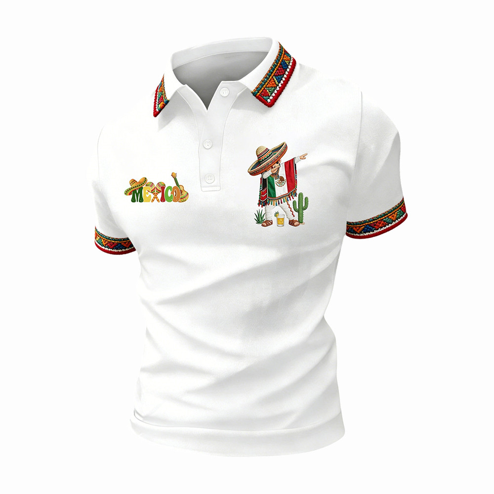 Mexican Pride May 5th Festival Commemorative Polo Shirt Mexican American Culture Merch