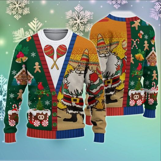 Mexican Santa Claus Ugly Christmas Sweater Christmas Graphic Tee Clothing Gift For Men Women