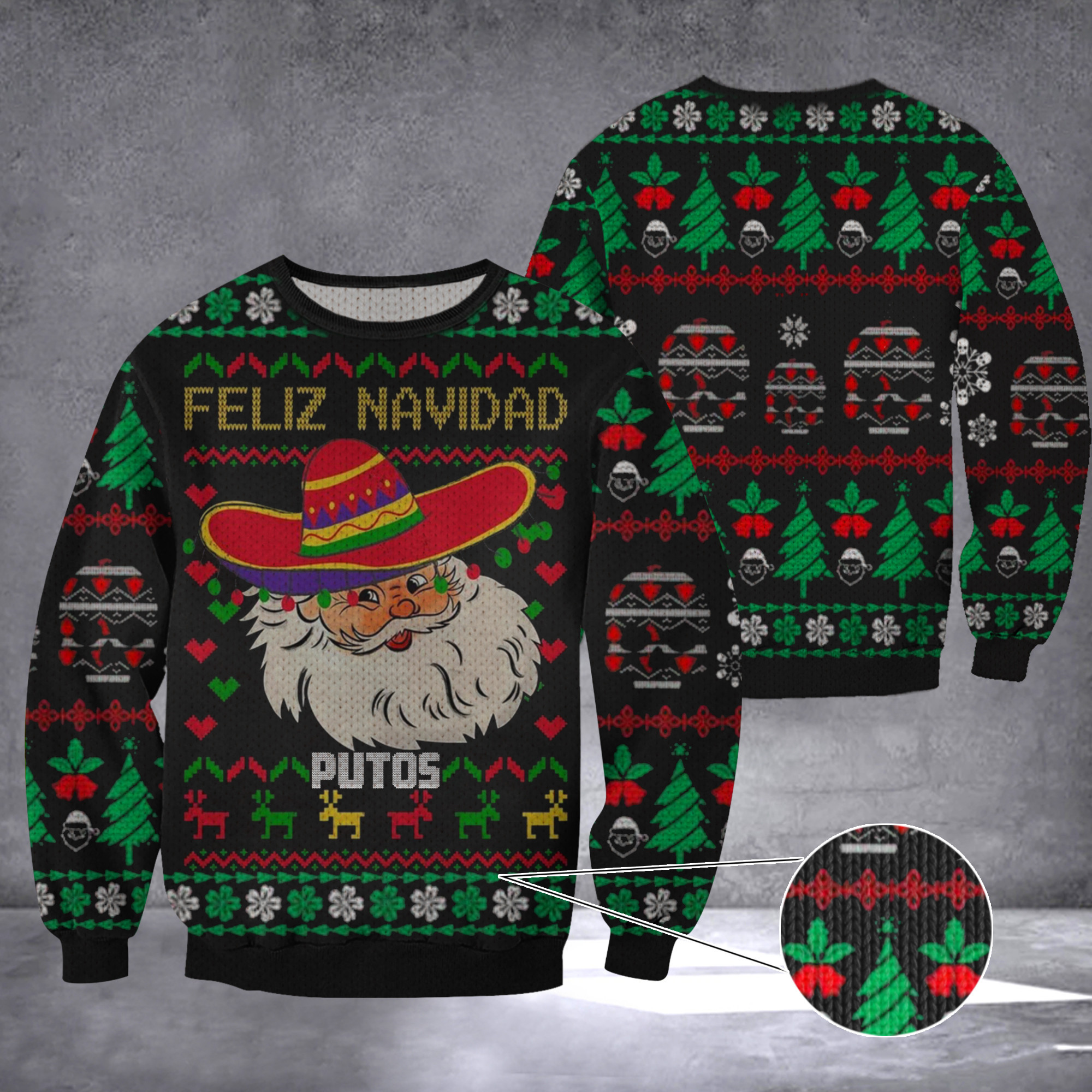 Mexican Santa Feliz Navidad Putos Ugly Christmas Sweater Feliz Navidad Sweater Men Women
