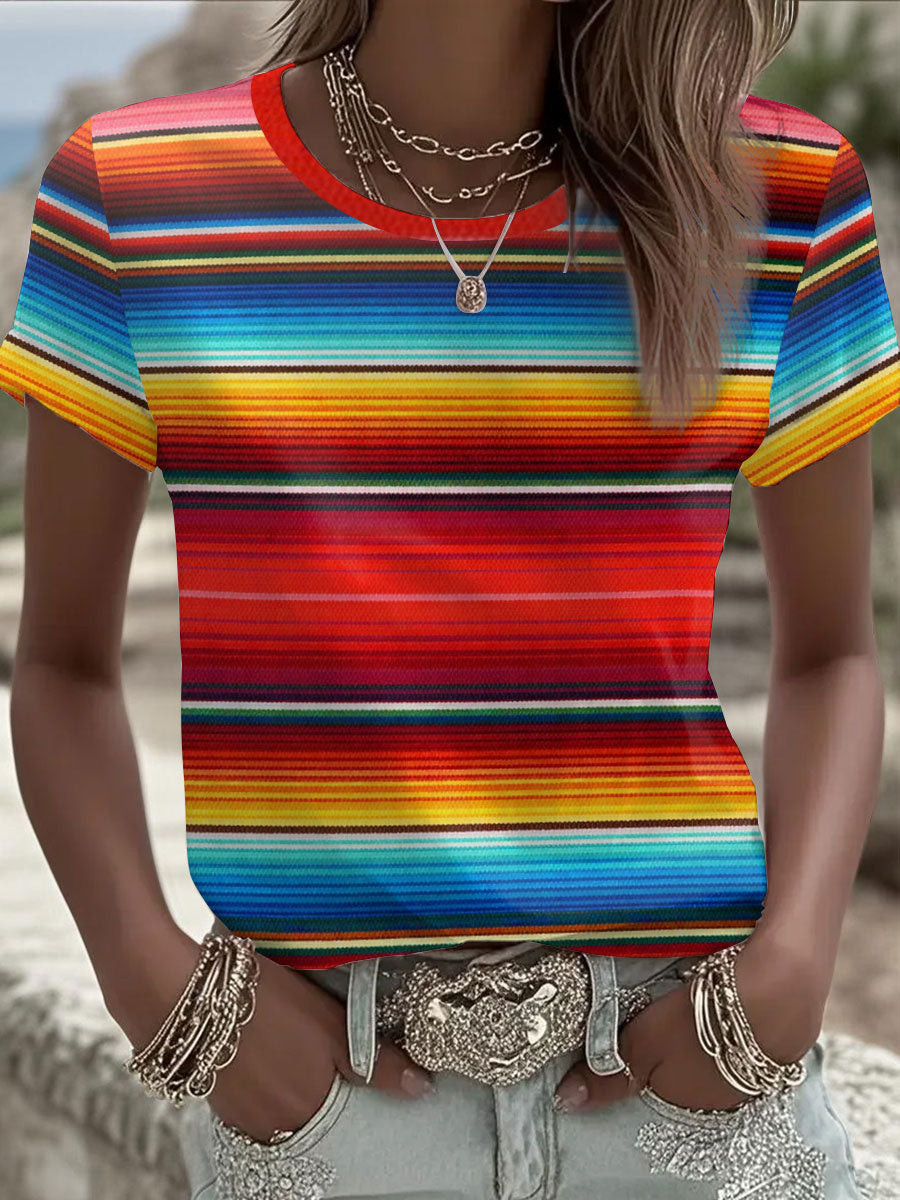 Mexican Sarape T-Shirt Vacation Clothing Day Of The Dead Holiday Gifts