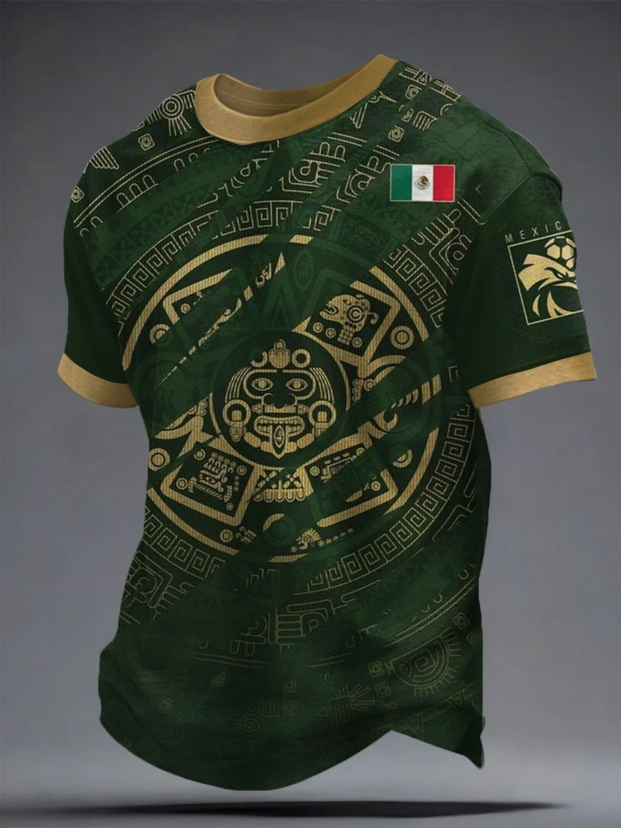 Mexico Aztec Sun Calendar T-Shirt World Cup 2026 Fan Gear Best Gift For El Tri Supporters