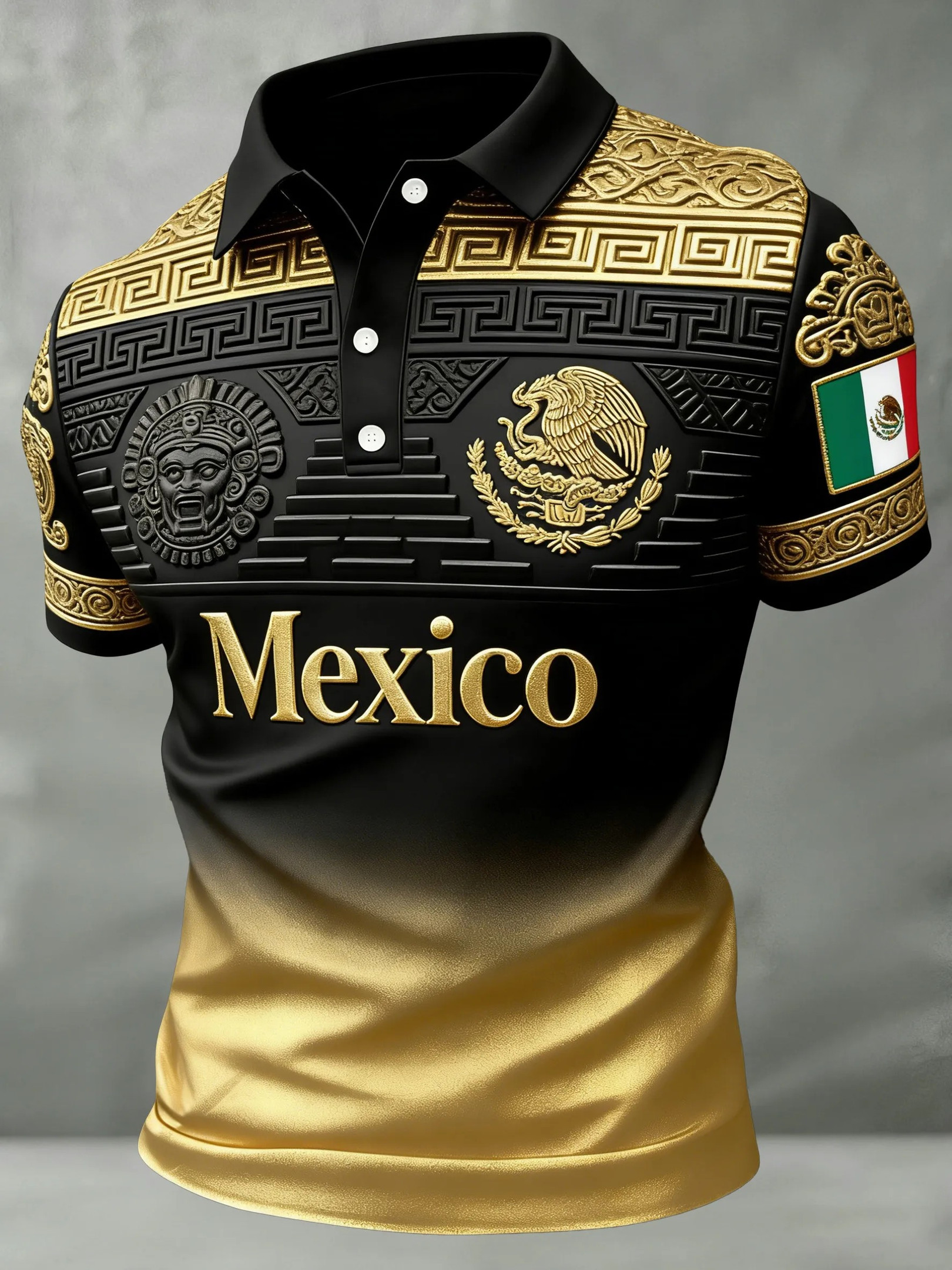 Mexico Aztec Warrior Polo Shirt World Cup 2026 Pyramid Fan Clothing Gift For El Tri Fans