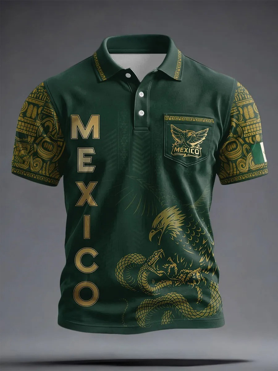 Mexico Eagle Snake Polo Shirt World Cup 2026 Aztec Fan Clothing Best Gift For El Tri Fans