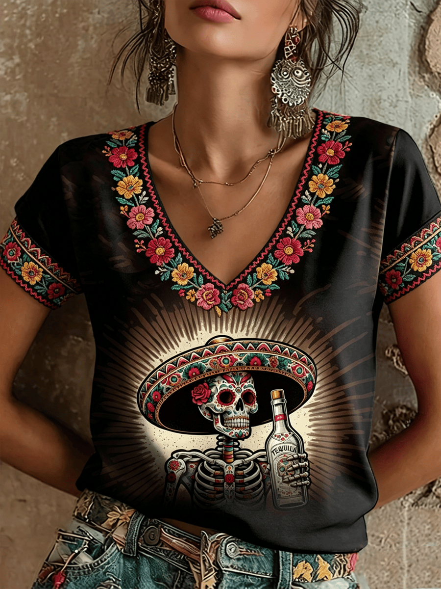 Mexico Festival V-Neck Shirt Cinco De Drinko Apparel Creative Holiday Gift Ideas