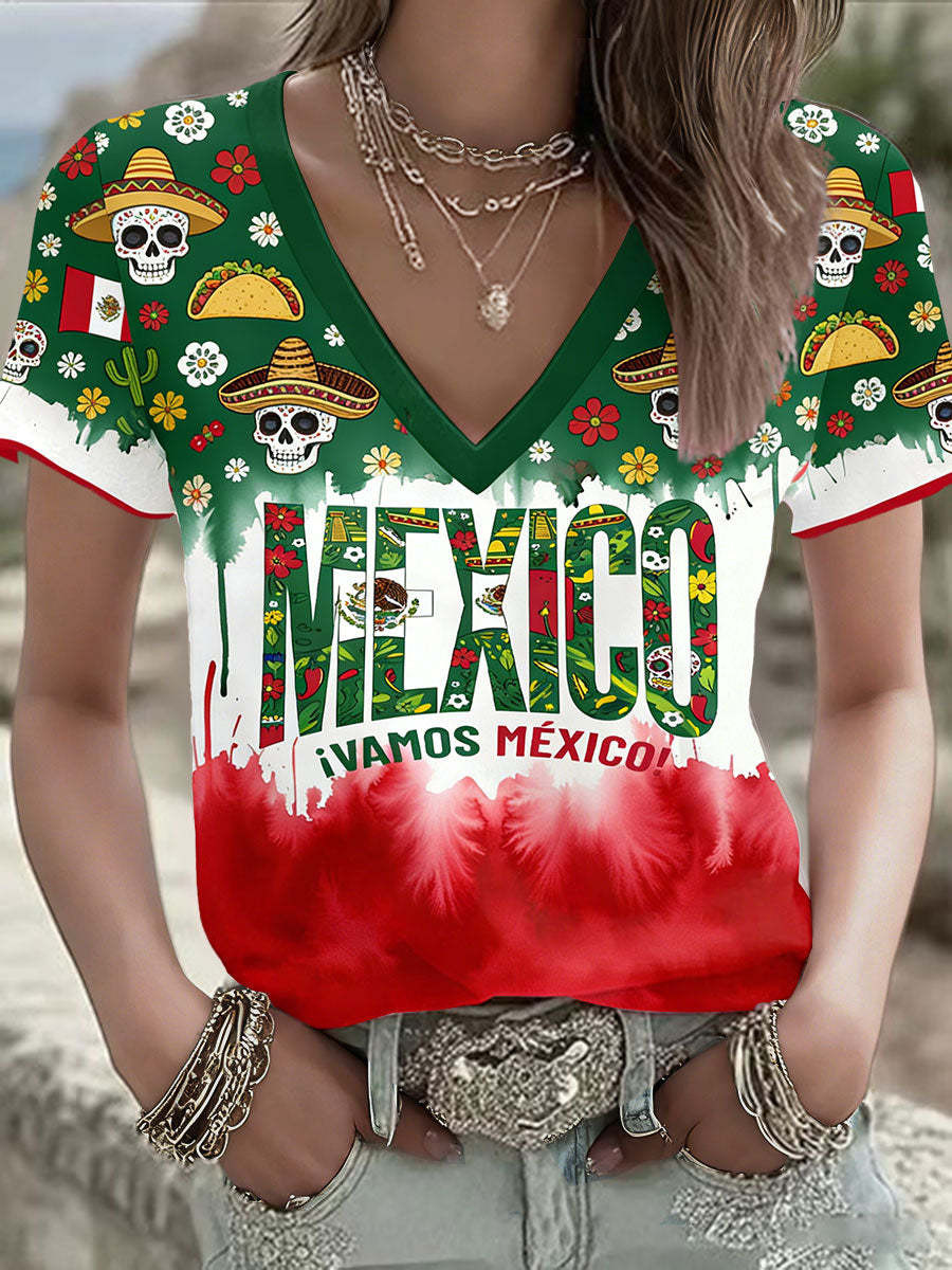 Mexico FIFA World Cup 2026 Heritage V-Neck Shirt Mexican National Soccer Team Clothes Mother's Gift