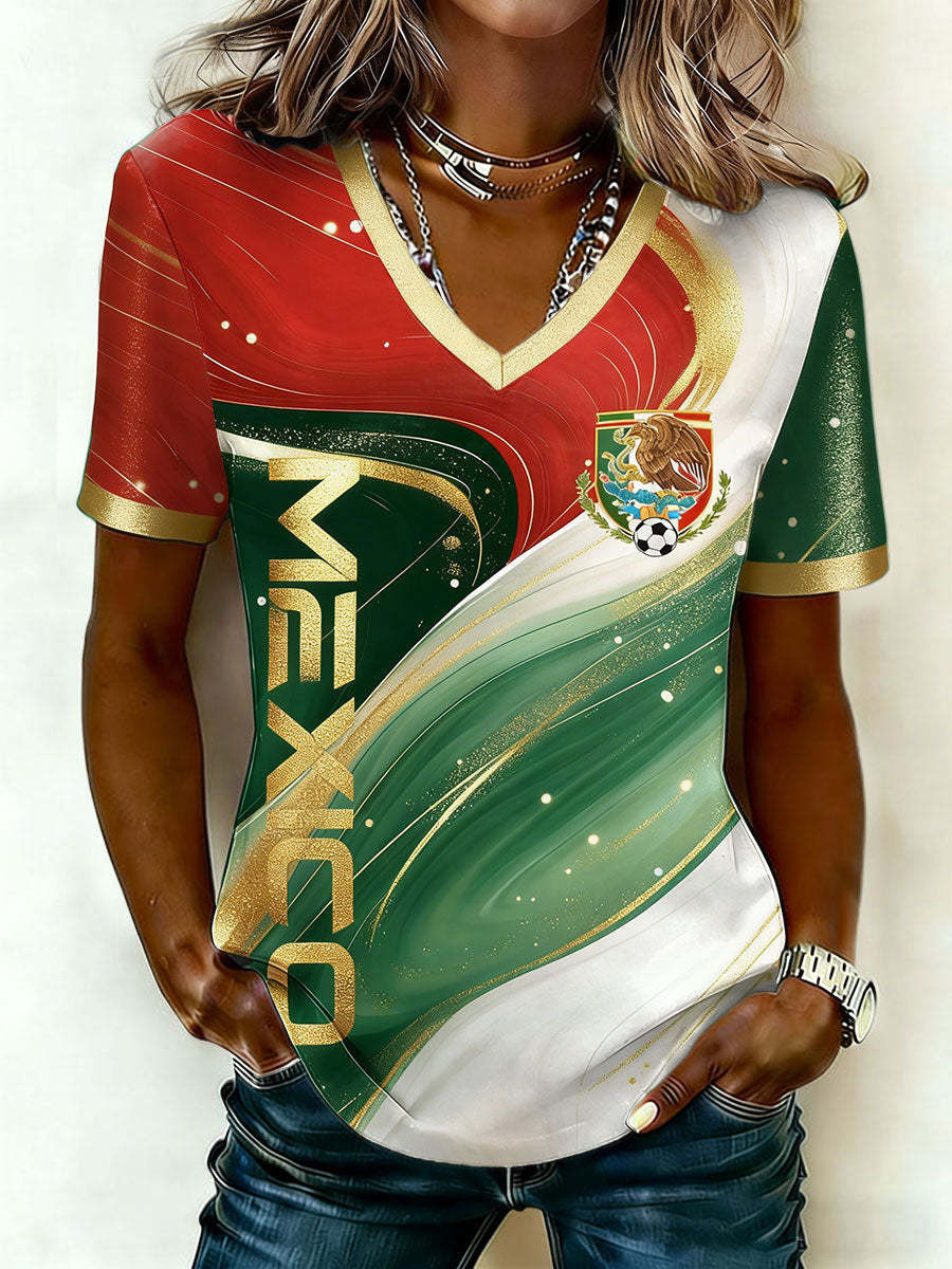 Mexico FIFA World Cup 2026 V-Neck Shirt Game Day Shirt Soccer Lover Gift For Mother