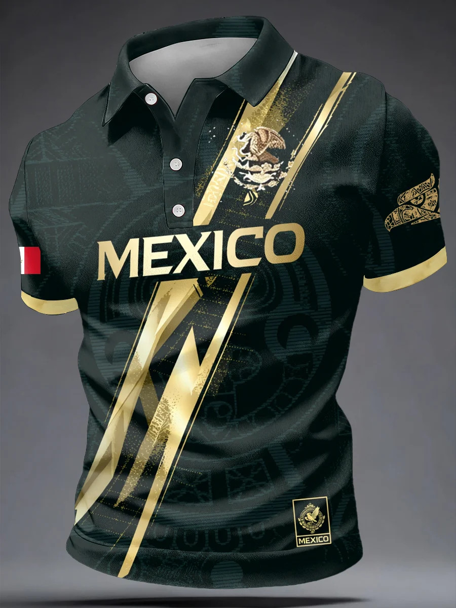 Mexico FIFA WorldCup 2026 Diagonal Polo Shirt Soccer Fan Gear Best Gift For Mexico Supporters