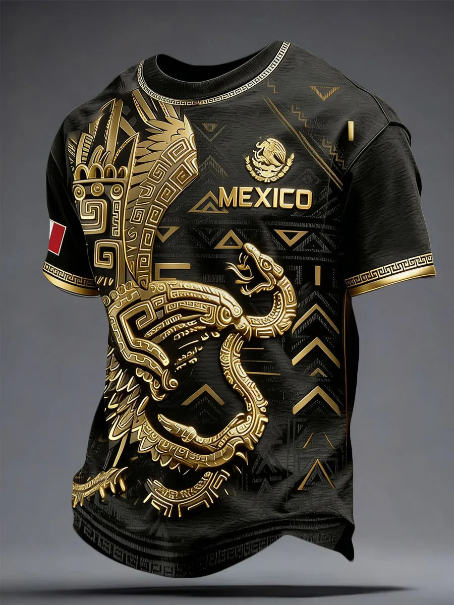 Mexico Quetzalcoatl T-Shirt World Cup 2026 Aztec Soccer Fan Gear Gift For Mexico Lovers