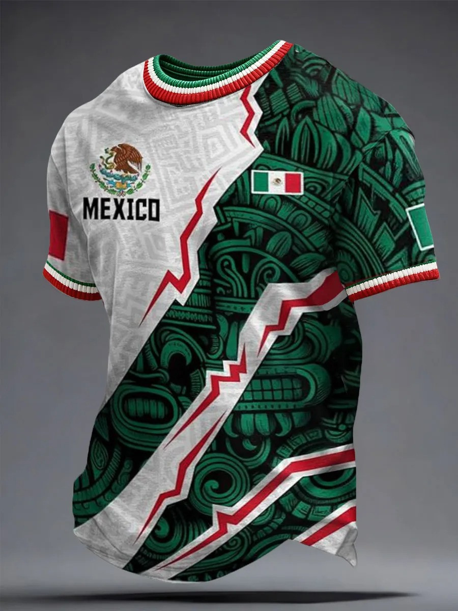 Mexico Split Aztec T-Shirt World Cup 2026 Soccer Fan Clothing Best Gift For El Tri Supporters