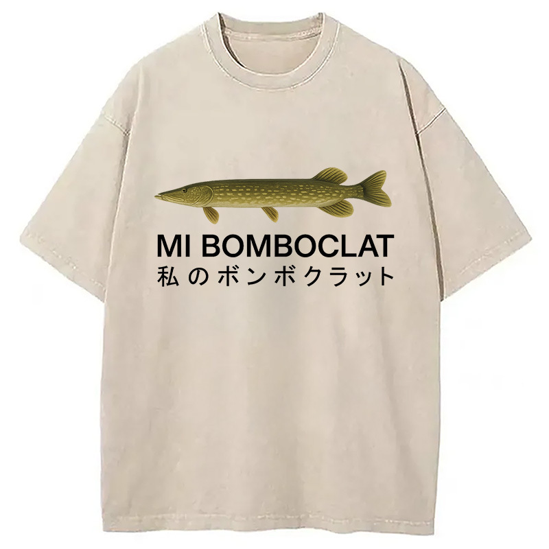 Mi Bomboclat Fish Meme Washed T-Shirt Casual Oversized Outfit Style Gifts For Her