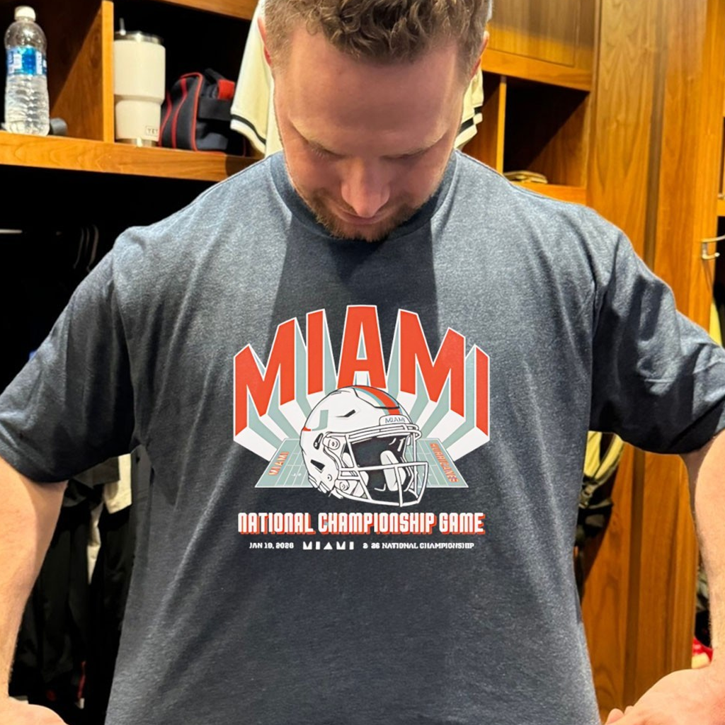 Miami 2026 CFP National Championship Game Helmet Shirt Presents For Football Fans