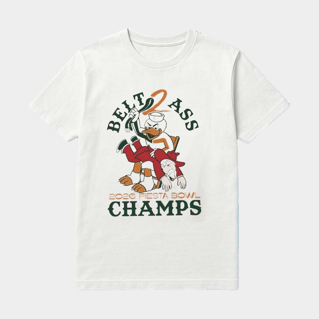 Miami Beat Ole Miss Belt 2 Ass 2026 Fiesta Bowl Champions Mascot Shirt Fan Merch