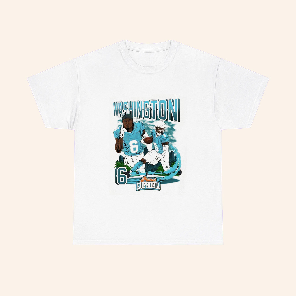 Miami Dolphins Football Malik Washington 6 Player Graphic T Shirt Miami Dolphins Football Malik Washington 6 Player Graphic T Shirt
