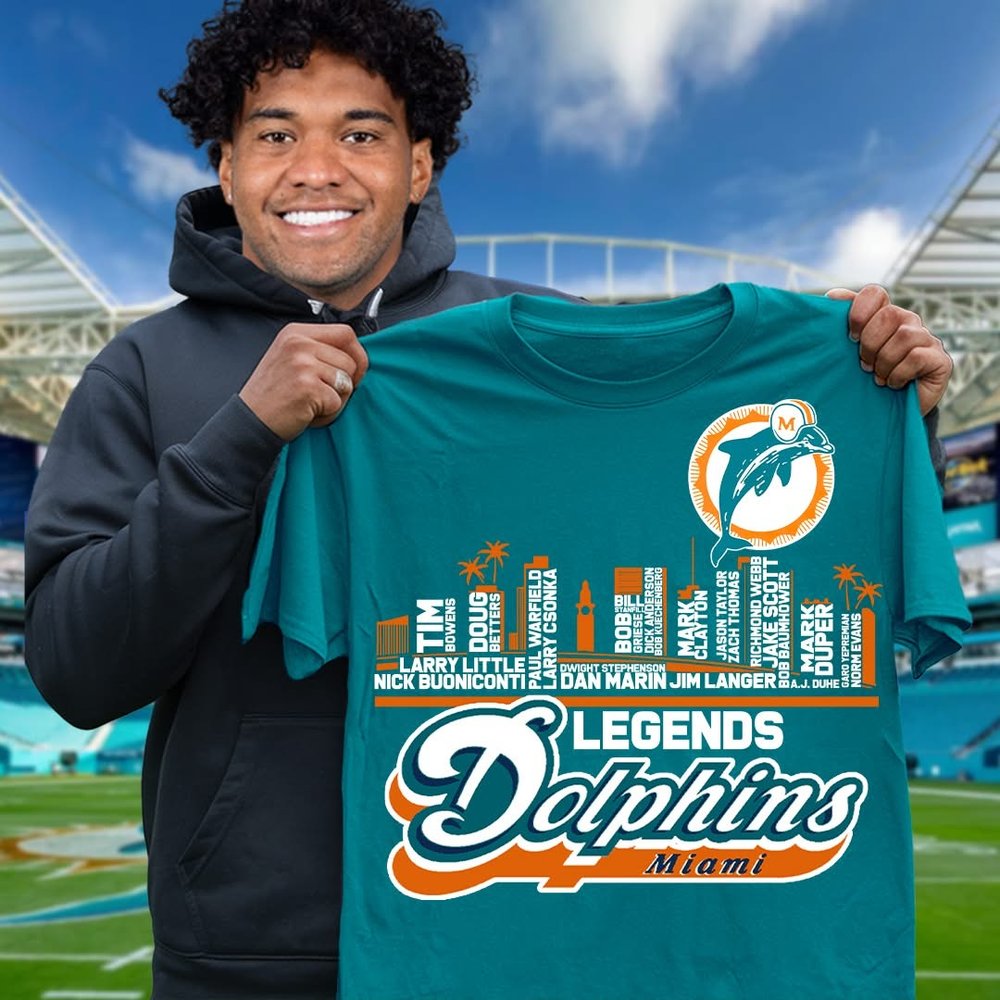 Miami Dolphins Legends Players T-Shirt Miami Dolphins Merch Best Gifts For Football Players