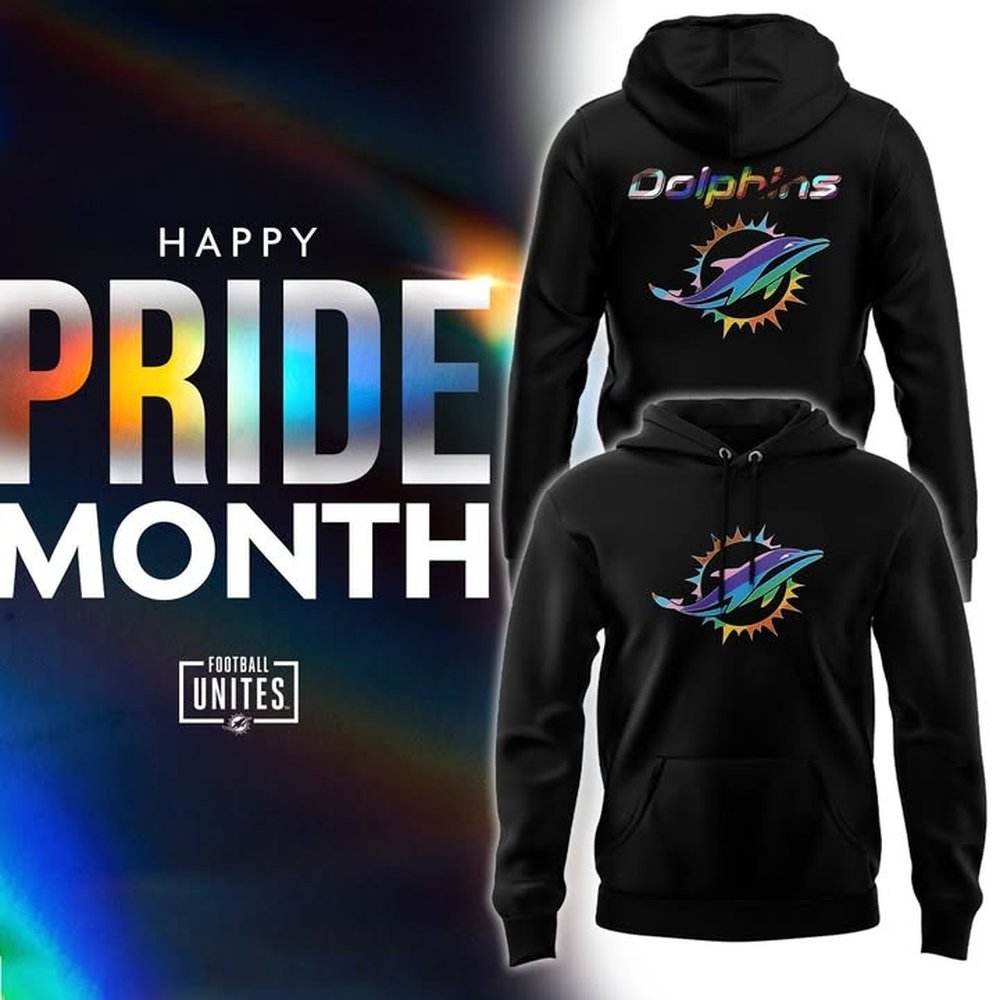 Miami Dolphins Pride Month Black Hoodie Miami Dolphins Merch Best Gift For Football Lover