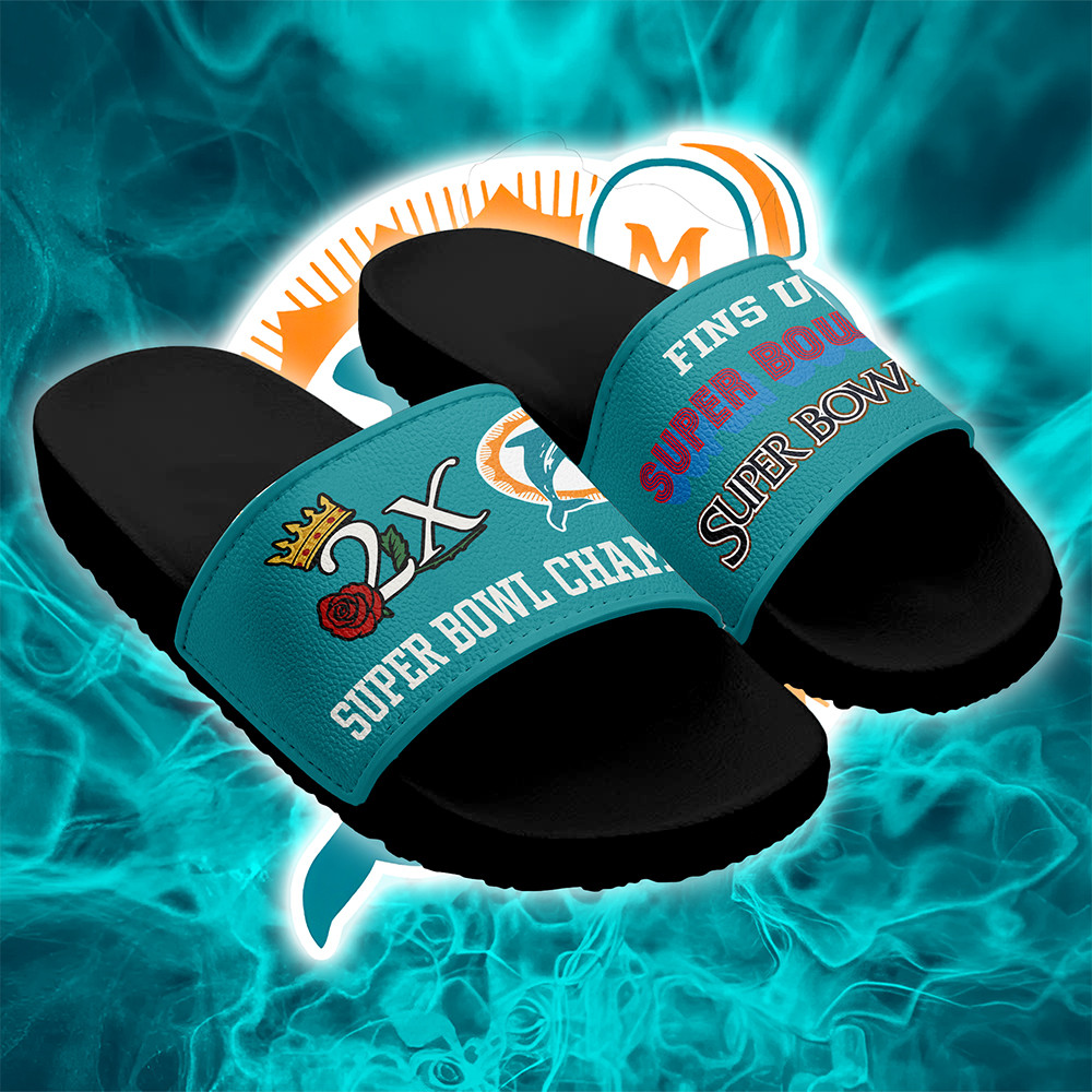 Miami Dolphins Slide Sandals Best Football Gifts For Husband