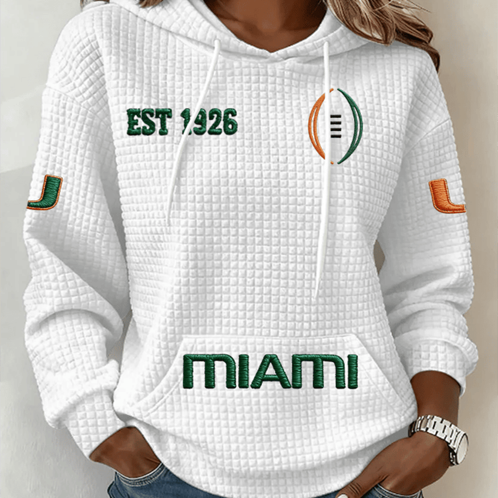 Miami Est 1926 Football Hoodie Miami Hurricanes Hooded Sweatshirt Football Gifts