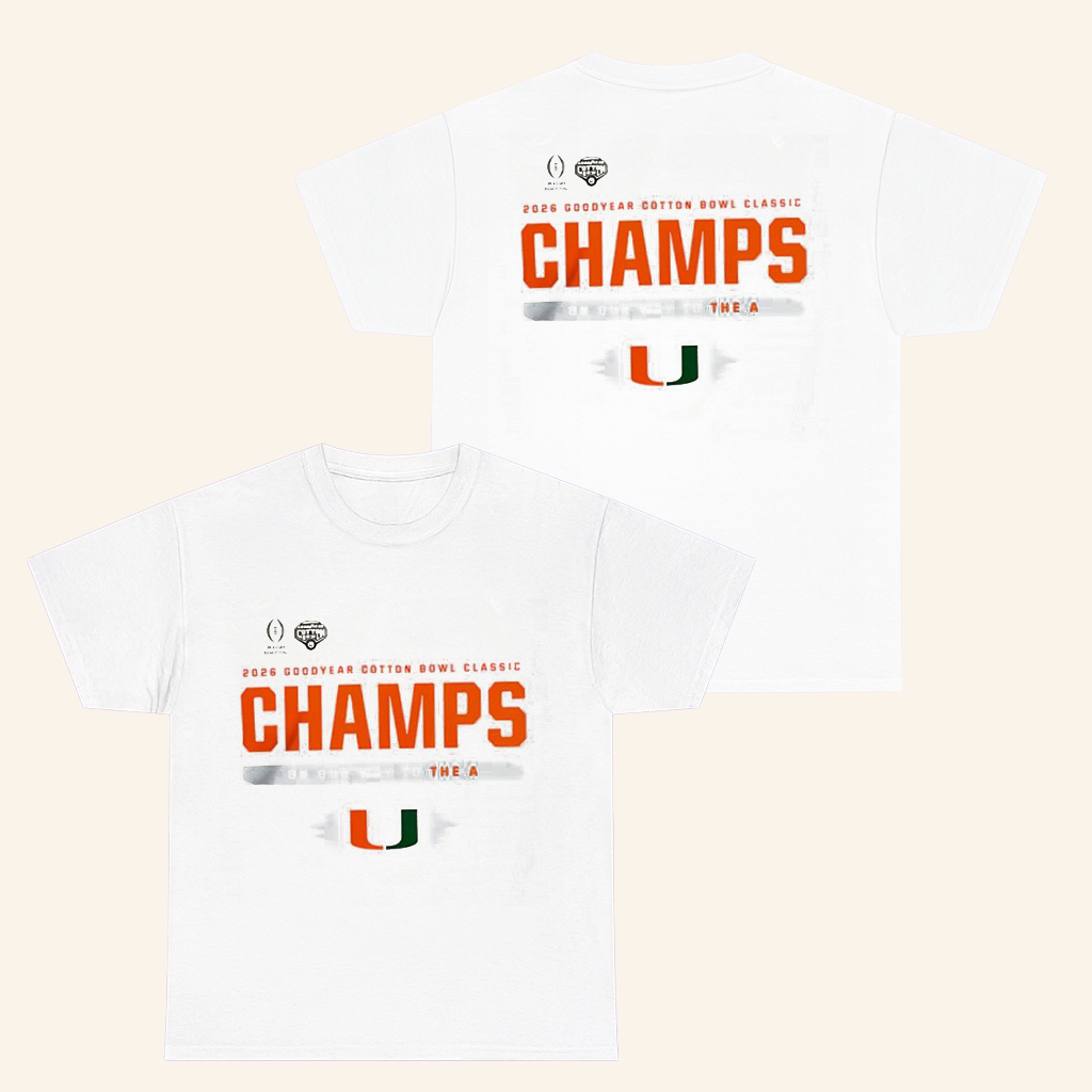 Miami Football 2026 Goodyear Cotton Bowl Champions Playoff T-Shirt Gifts Ideas For Fans