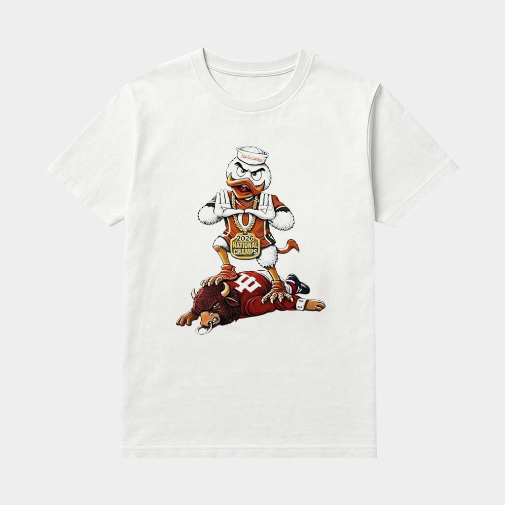 Miami Football Beat Indiana Football 2026 National Champions Football Mascot Shirt Fan Merch