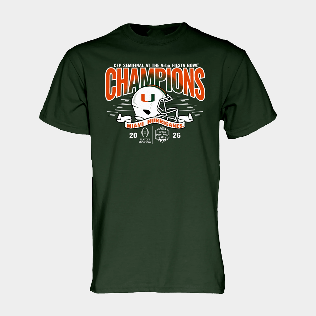 Miami Football CFP Semifinal At The VRBO Fiesta Bowl Champions 2026 T-Shirt Fan Merch Gifts