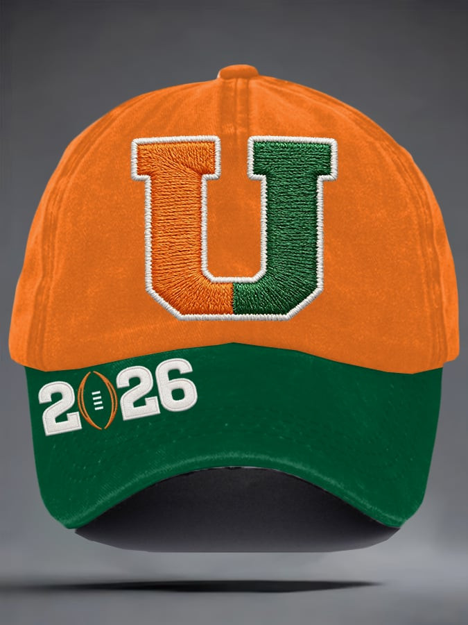 Miami Football U Embroidered Hat Miami Forever MH Hat Presents For Football Lovers Miami Football U Embroidered Hat Miami Forever MH Hat Presents For Football Lovers