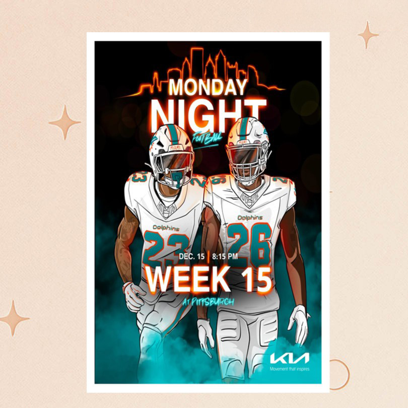 Miami Football Week 15 Monday Night Football 2025 Schedule Poster Gifts For Football Lovers Miami Football Week 15 Monday Night Football 2025 Schedule Poster Gifts For Football Lovers