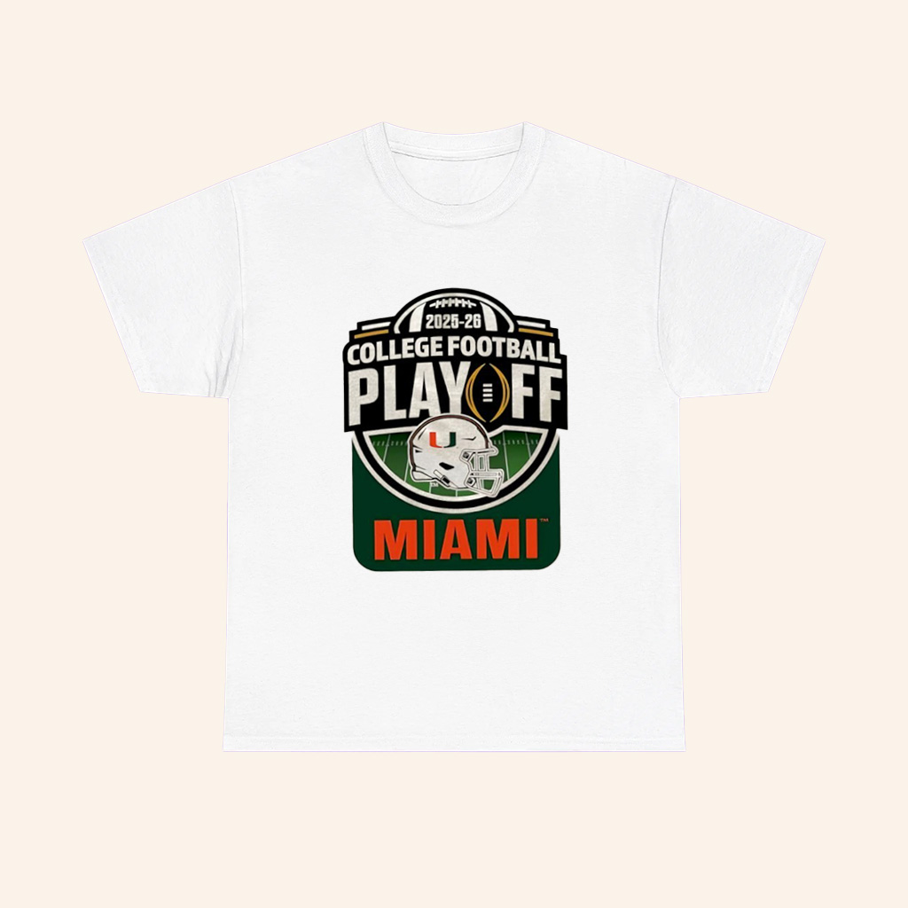 Miami Hurricanes 2025 26 Cfp College Football Playoffs Helmet T Shirt Miami Hurricanes 2025 26 Cfp College Football Playoffs Helmet T Shirt