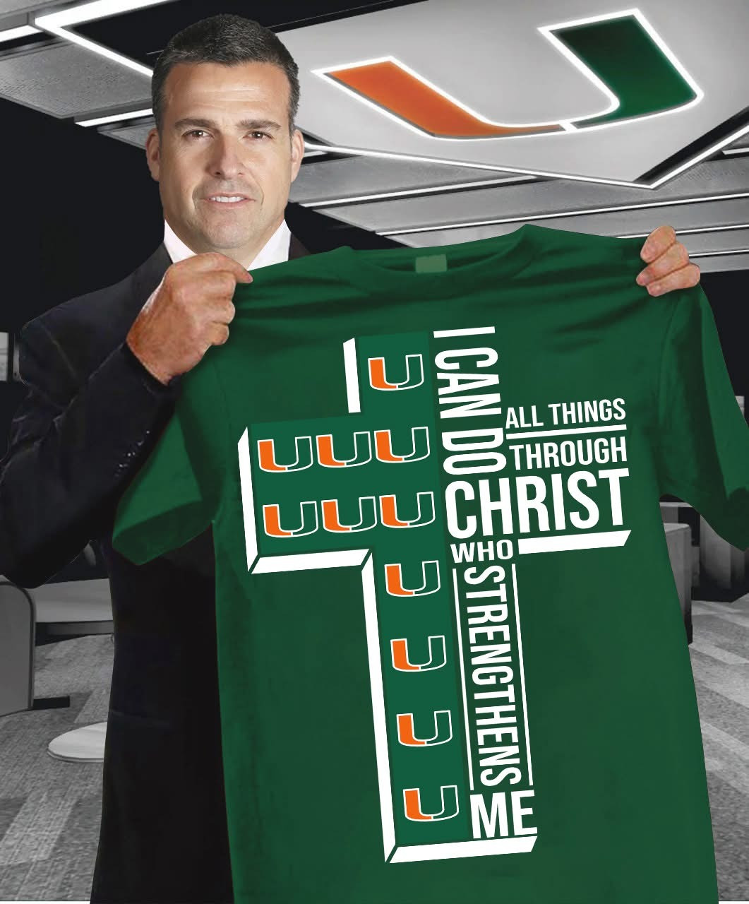 Miami Hurricanes Football Faith Shirt I Can Do All Things Through Christ Who Strengthens Me