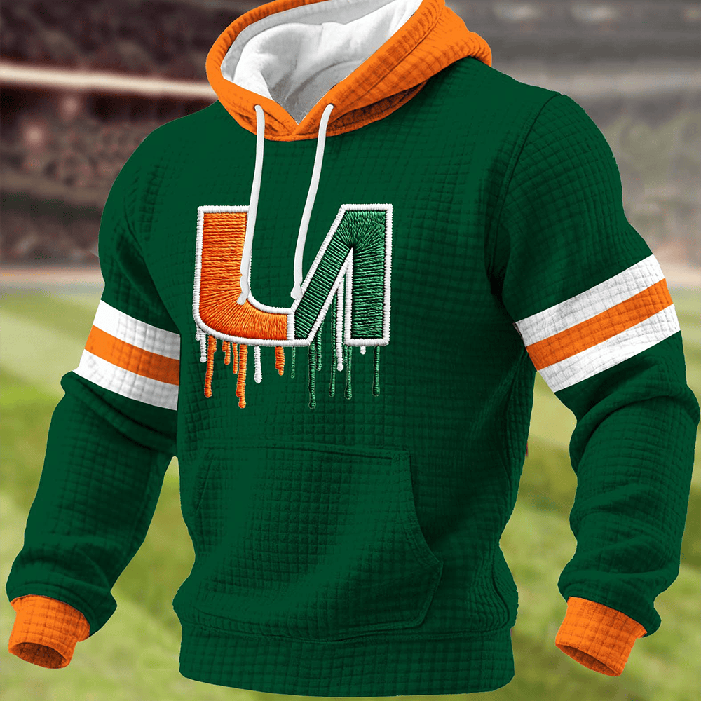 Miami Hurricanes Football Hoodie Game Day Hooded Sweatshirt Gift For Footballers