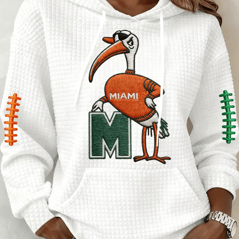 Miami Hurricanes Football Hoodie Sebastian The Ibis Apparel Gift For Fans
