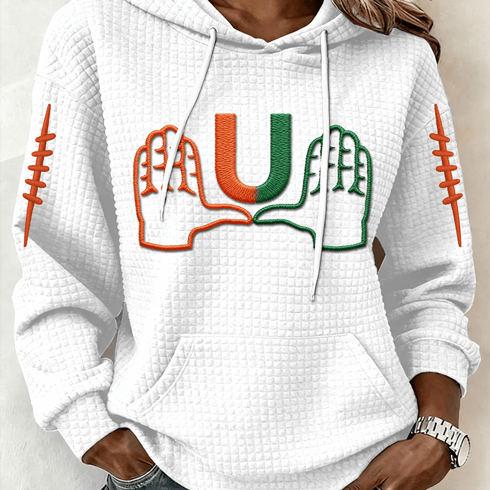 Miami Hurricanes Graphic Football Hoodie Miami Hurricanes Merchandise Football Gifts