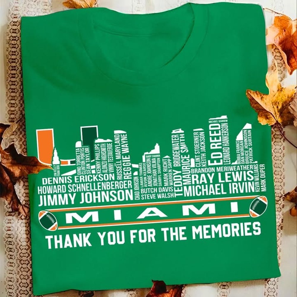 Miami Hurricanes Thank You For The Memories T-Shirt Miami Hurricanes Merch Best Gifts For Football Players