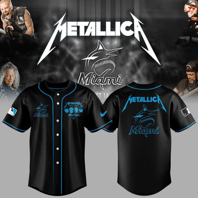 Miami Marlins Baseball Metallica Night Baseball Jersey 2025 Gift For Baseball Fans