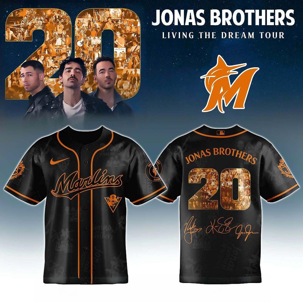 Miami Marlins Jonas Brothers Living The Dream Tour 2025 Jersey Best Gift For Baseball Fans