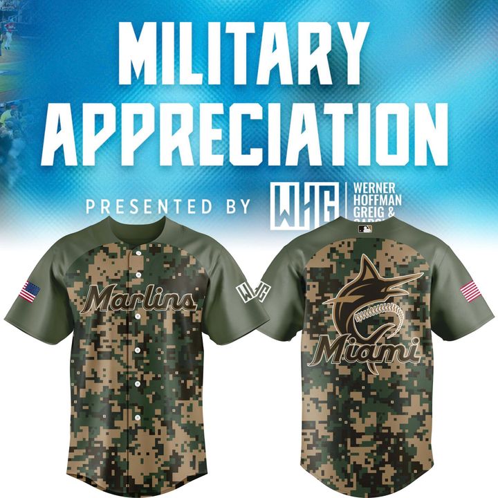 Miami Marlins Military Appreciation 2025 Limited Baseball Jersey Unique Baseball Gifts For Fans