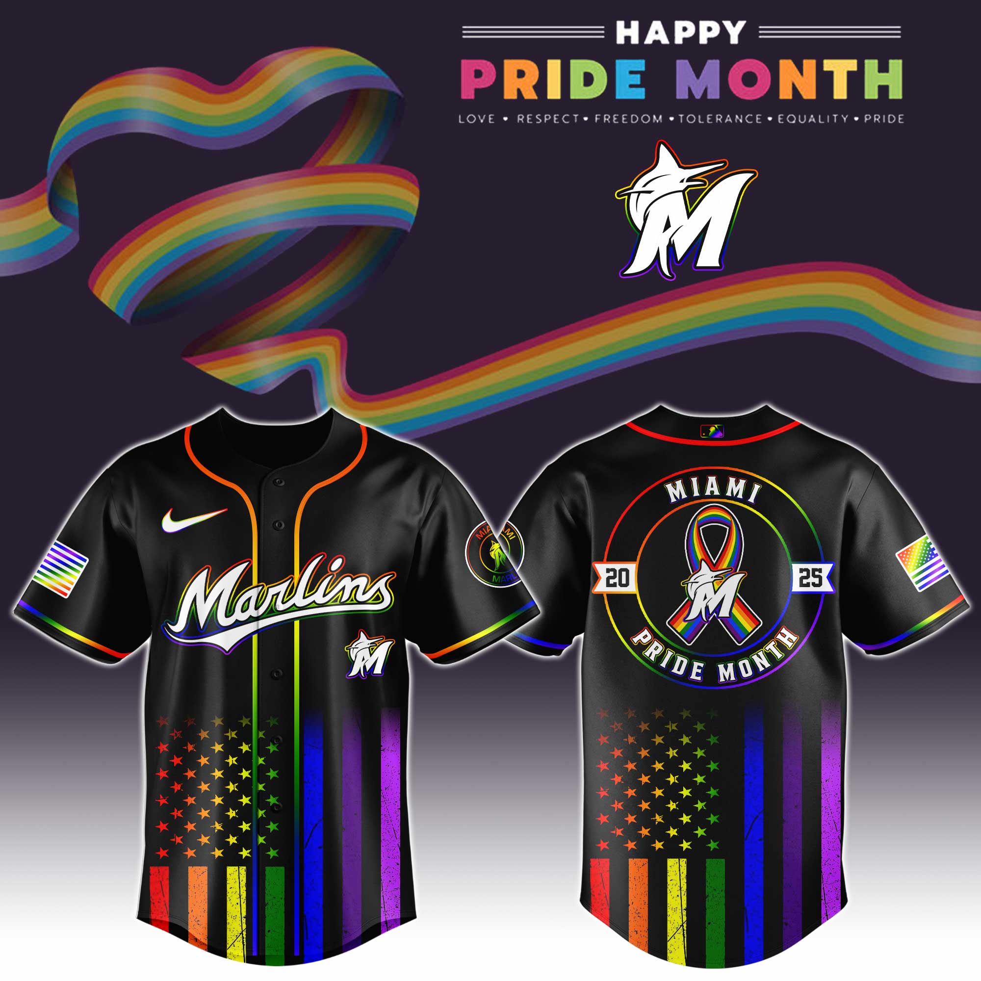 Miami Marlins Special Pride Month Jersey Gifts For Baseball Fans