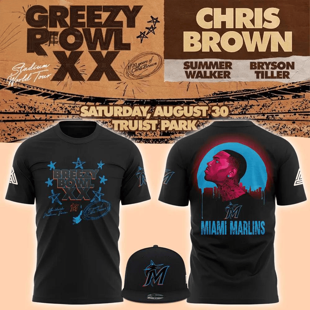 Miami Marlins x Chris Brown Concert Limited Edition T-Shirt Gifts For Fans