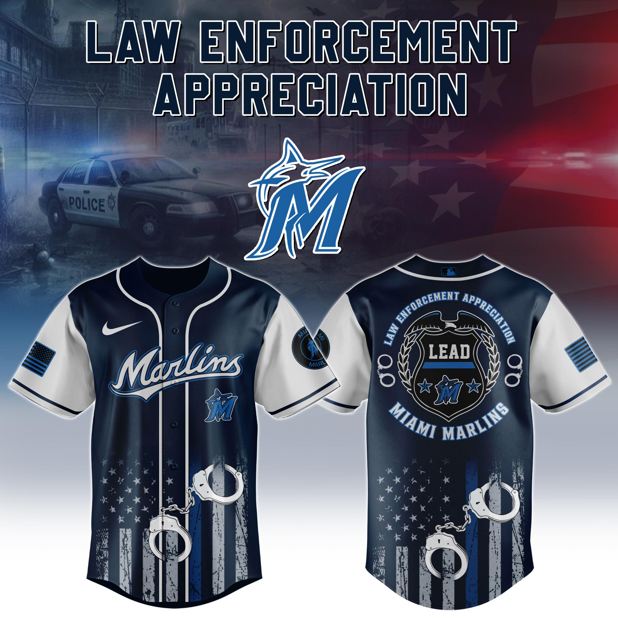 Miami Marlins x Law Enforcement Appreciation Day Jersey Present For Baseball Lover