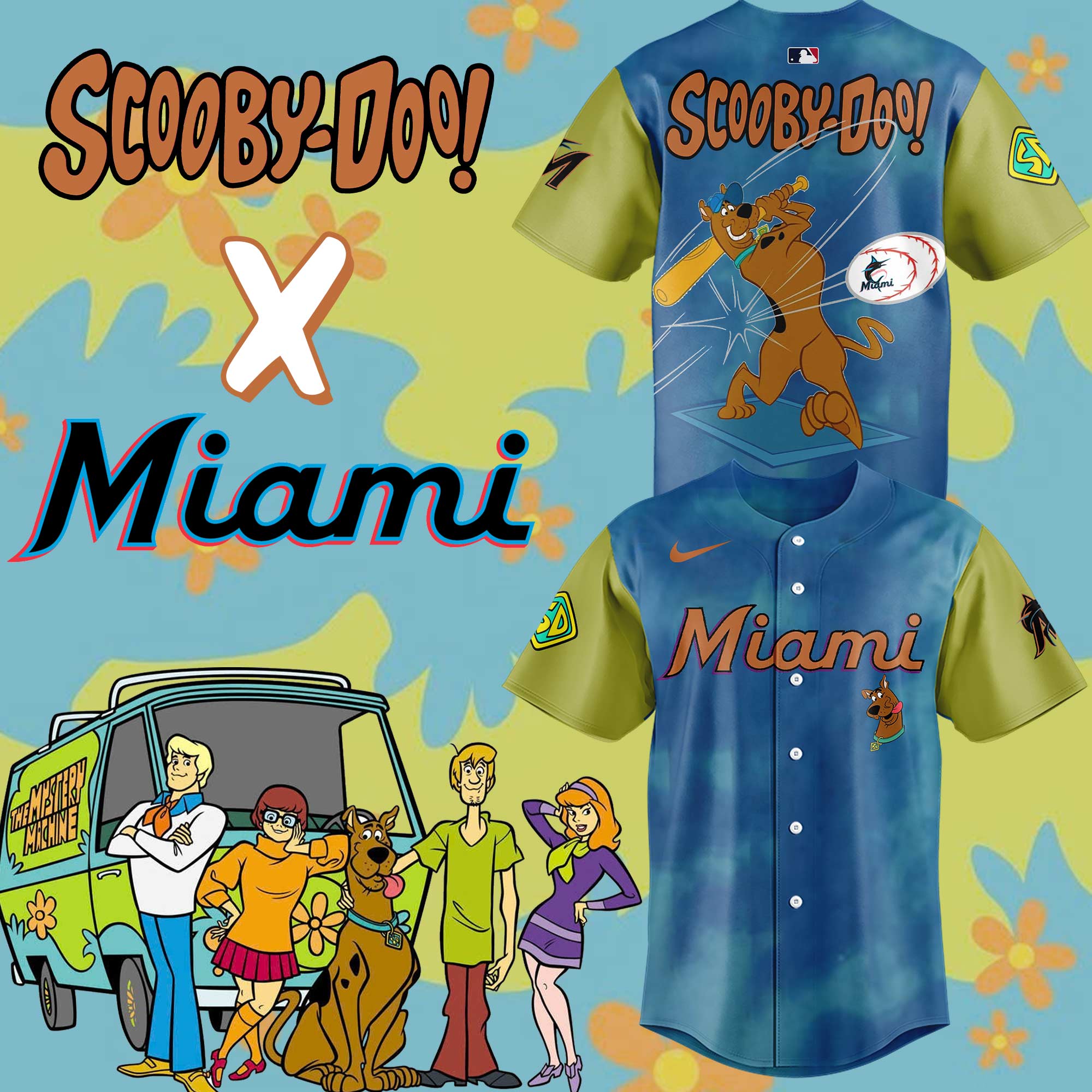 Miami Marlins x Scooby-Doo! Night Jersey Unique Baseball Gifts