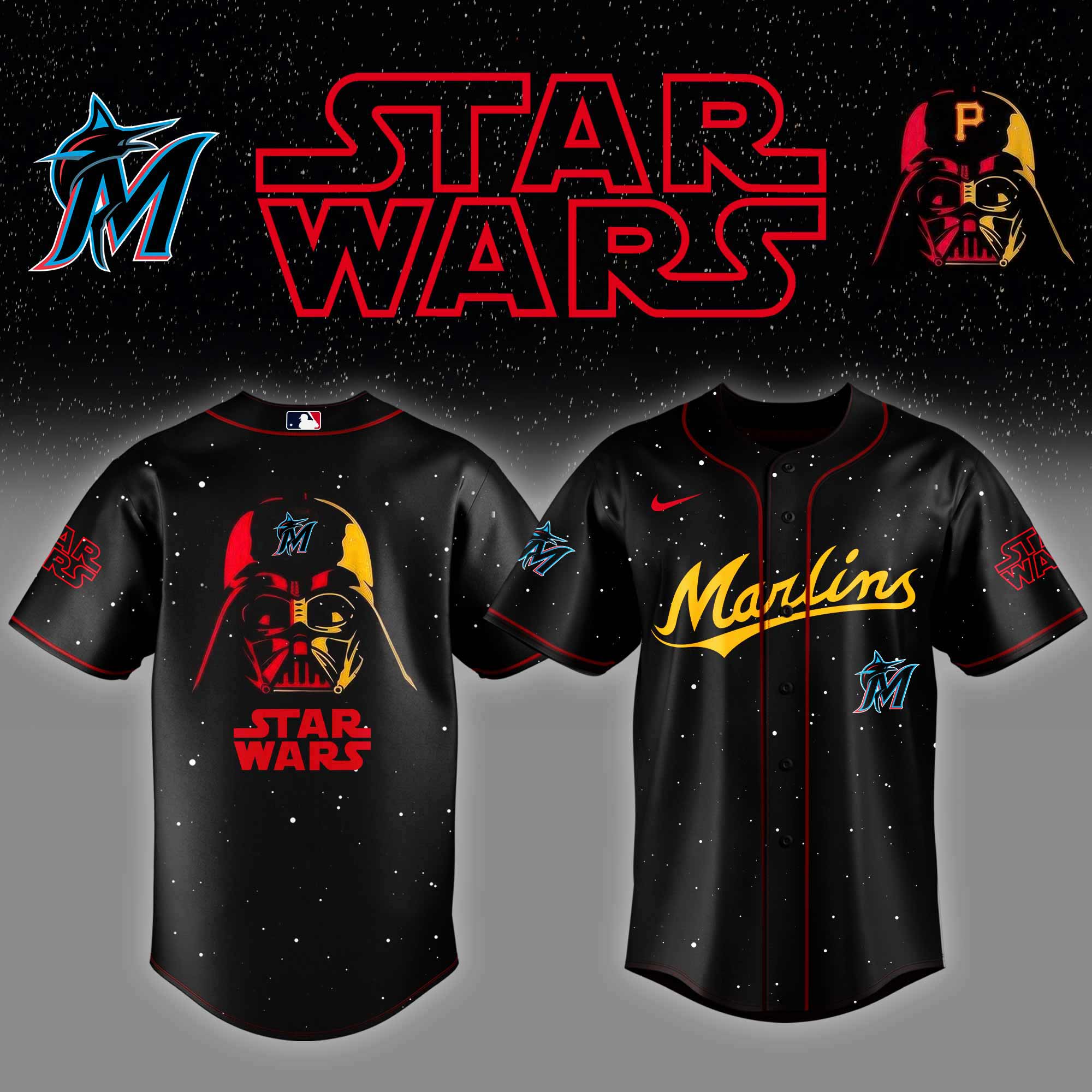 Miami Marlins x Stars Wars Night Baseball Jersey Gifts For Baseball Players