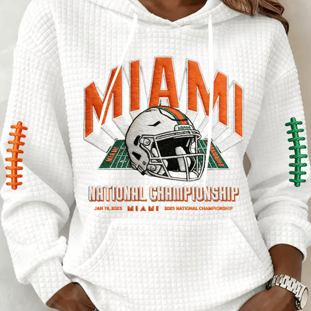 Miami National Championship Football Hoodie Miami Hurricanes Apparel Football Gift For Her