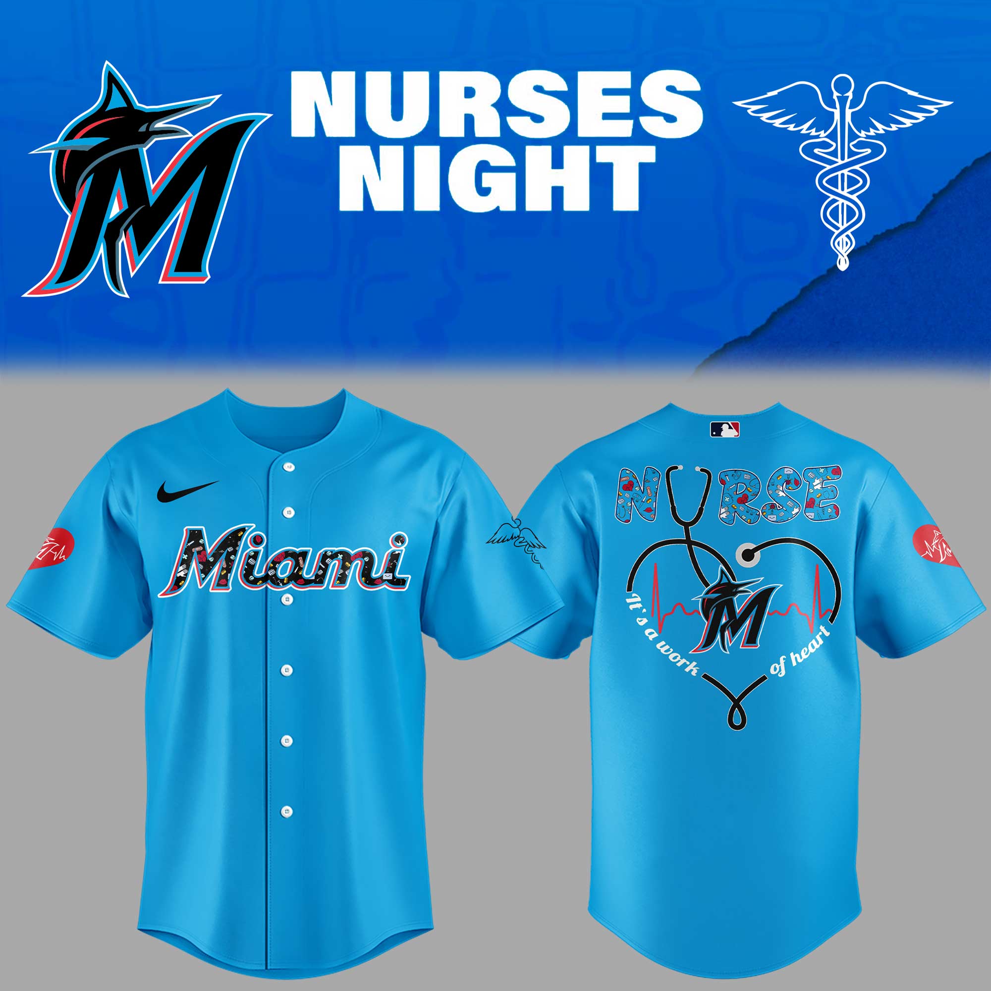 Miami Nurses Night Jersey Baseball Fan Gifts