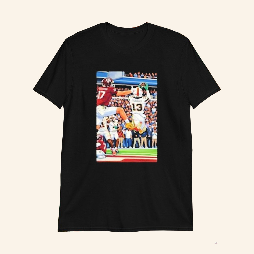 Miami Vs Texas A And M College Football Game Fitzgerald 13 Rakestraw 17 T-Shirt Fan Merch