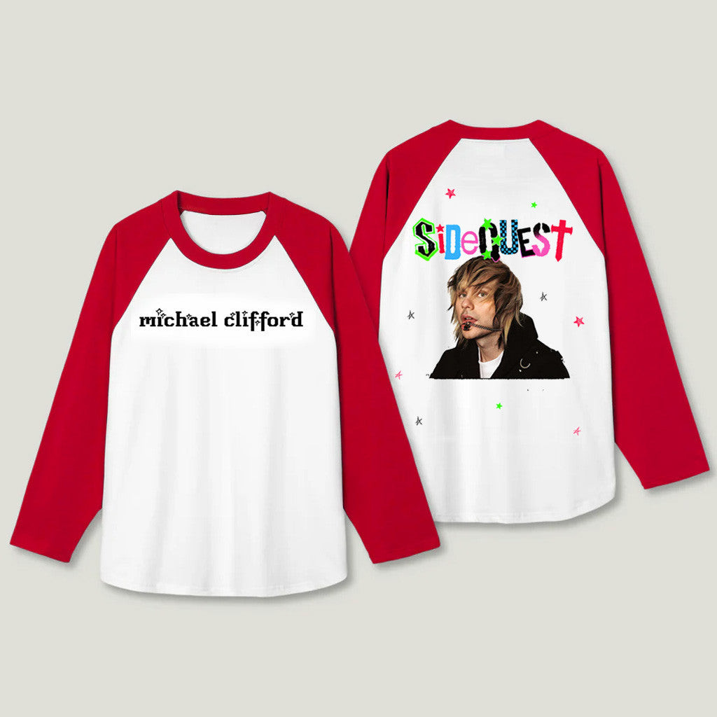 Michael Clifford Merch Sidequest Raglan T-Shirt Gifts For Fans Michael Clifford Merch Sidequest Raglan T-Shirt Gifts For Fans