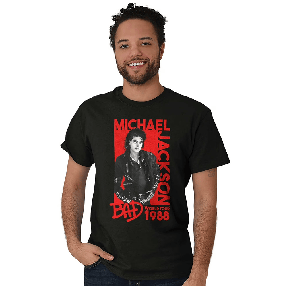 Michael Jackson Bad World Your 1988 T-Shirt King Of Pop Vintage 90s Style Graphic Tee
