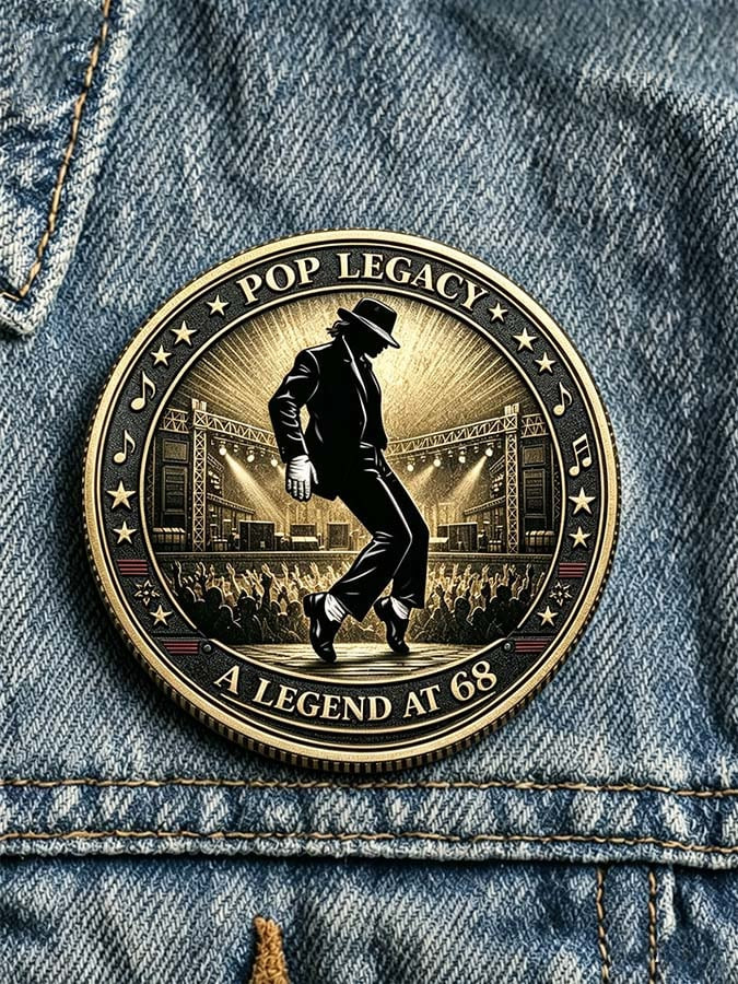 Michael Jackson Global Icon Forever On Stage Convex Coin King Of The Pop Pin Best Gift For Fans