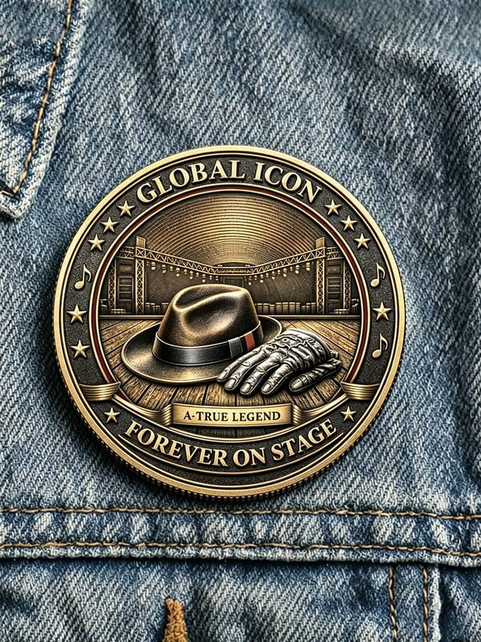 Michael Jackson Global Icon Forever On Stage Convex Coin King Of The Pop Pin Gift Idea